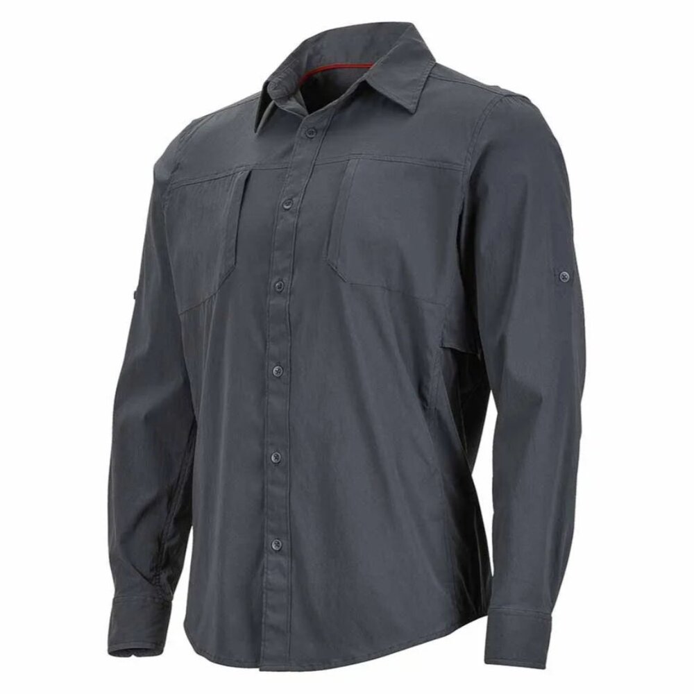 Marmot Trient Long Sleeve Shirt Mens Medium Gray Lightweight Shirt